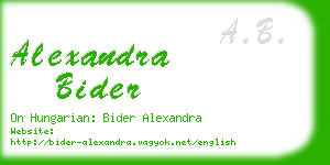 alexandra bider business card